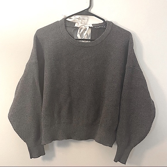 Zara Tie Back Sweater - Gray - Picture 2 of 5